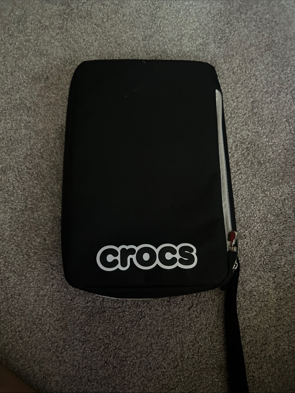 CROCS Black Wristlet Pouch with White Logo
